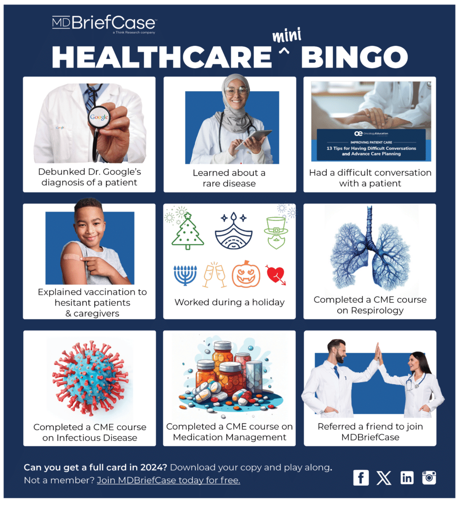 Healthcare bingo card